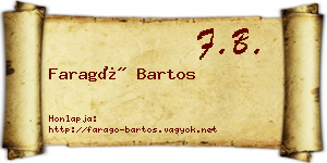 Faragó Bartos névjegykártya