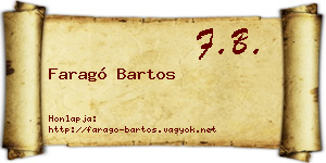 Faragó Bartos névjegykártya