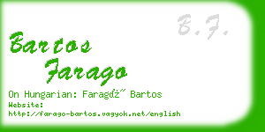 bartos farago business card